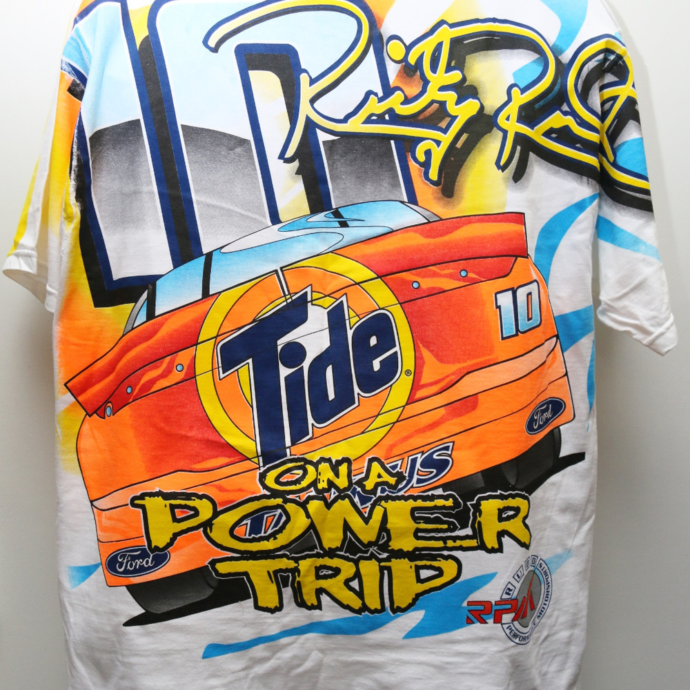 90's RICKY RUDD #10 Tide Racing All-Over-Print Tee - Picture 7 of 7
